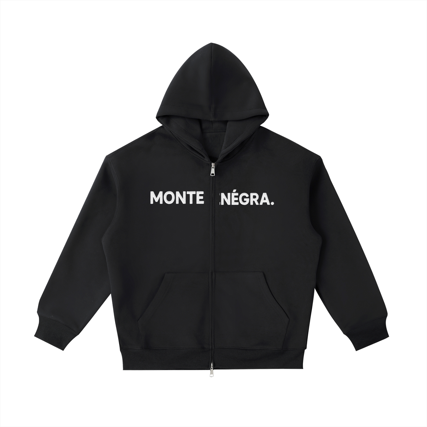 Montenégra Essential Heavyweight Pocket Hoodie - Premium Black and White