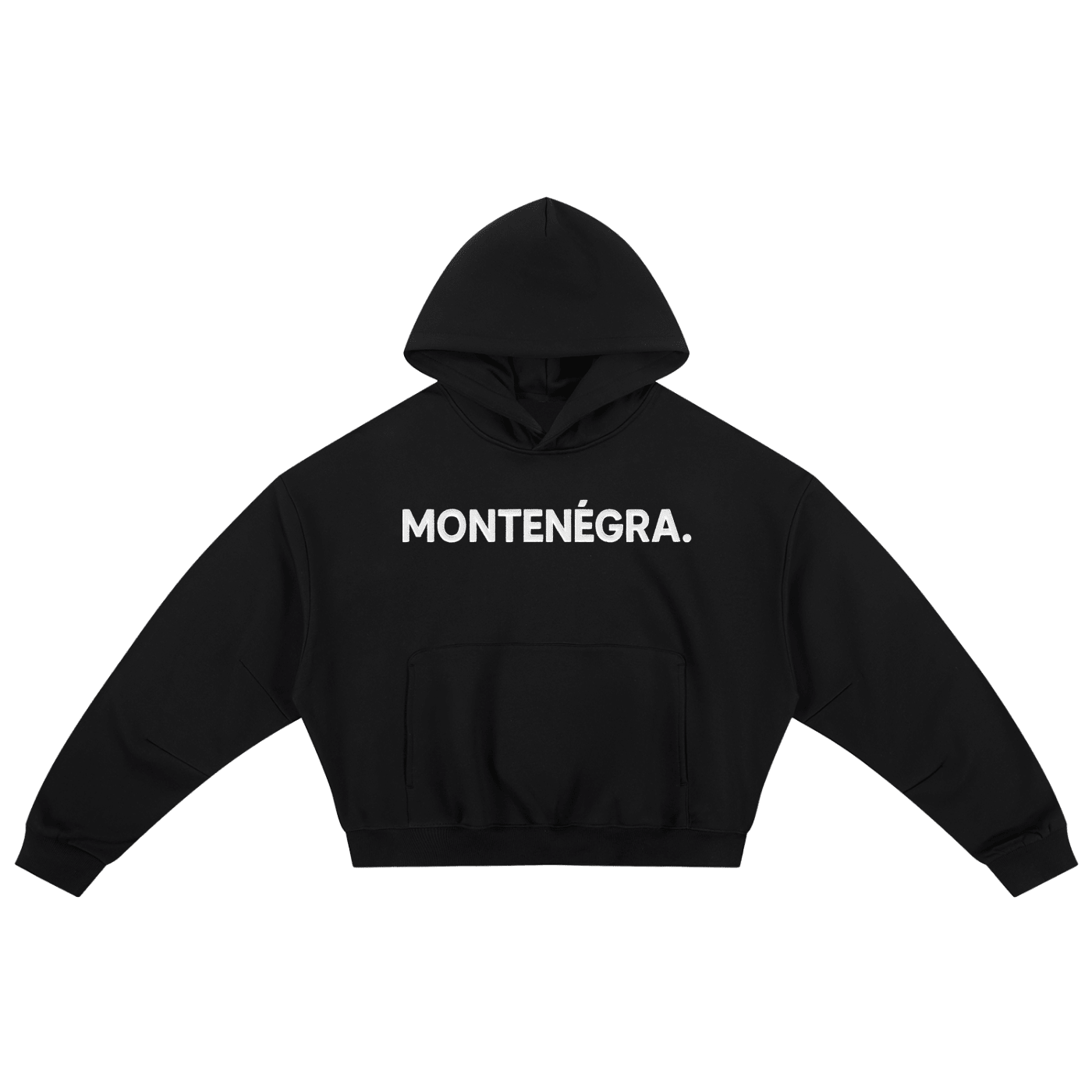 Montenégra Essential Boxy Darted Sleeve Hoodie - Premium Black and White
