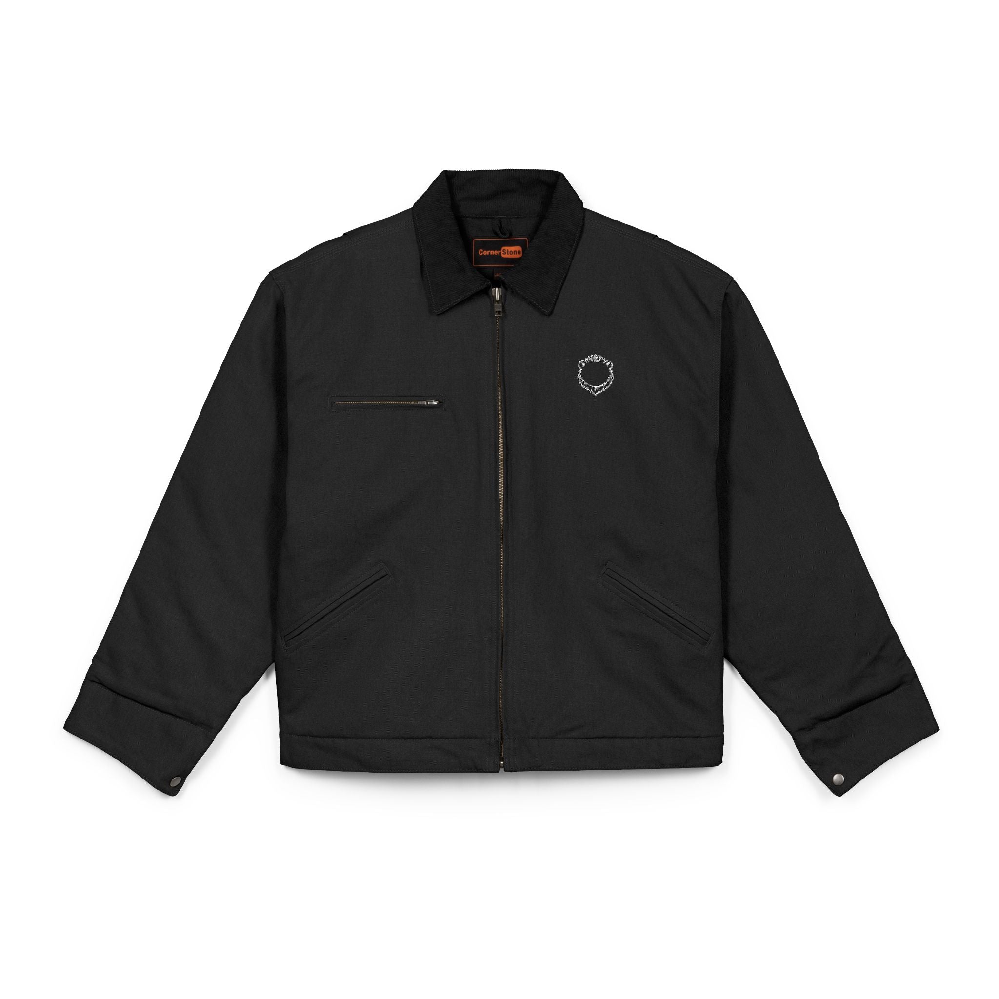 Montenégra Embroidered Work Jacket - Circle Star Logo Duck Cloth Jacket Printify