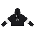 hoodie,cropped,laced,preppy,long,sleeve,women,regular,loose