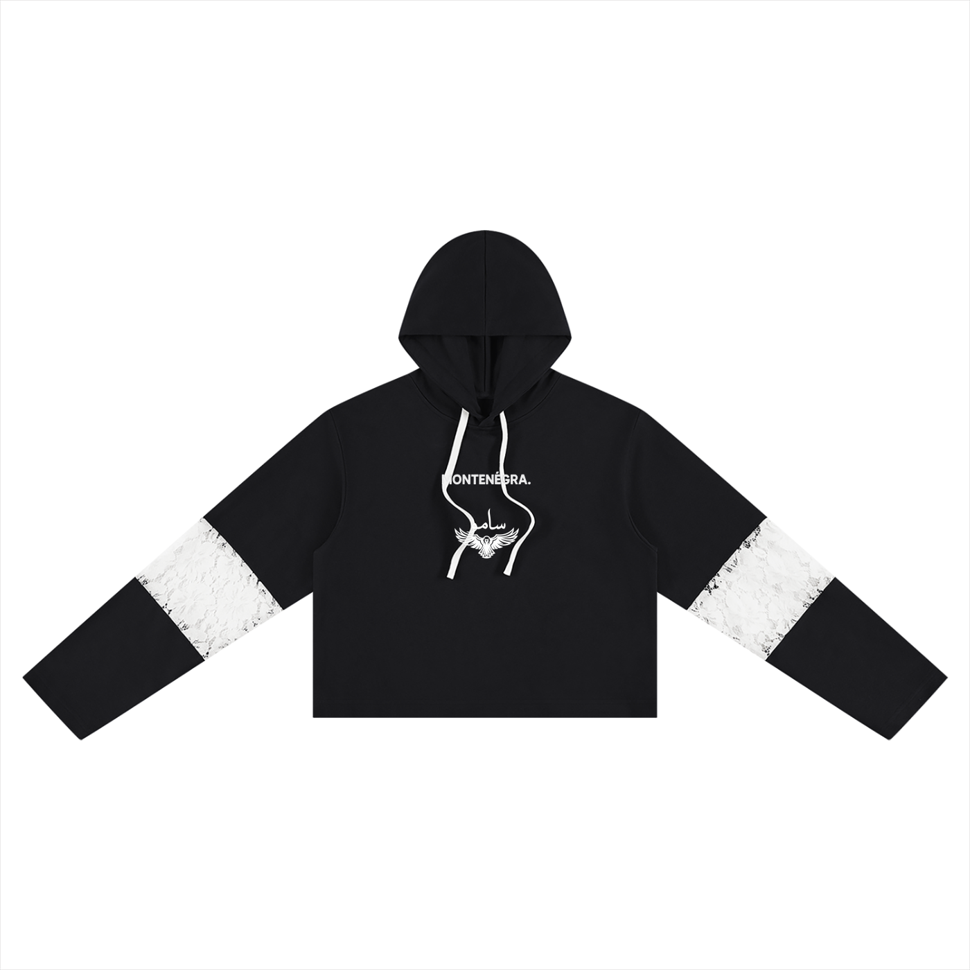 hoodie,cropped,laced,preppy,long,sleeve,women,regular,loose