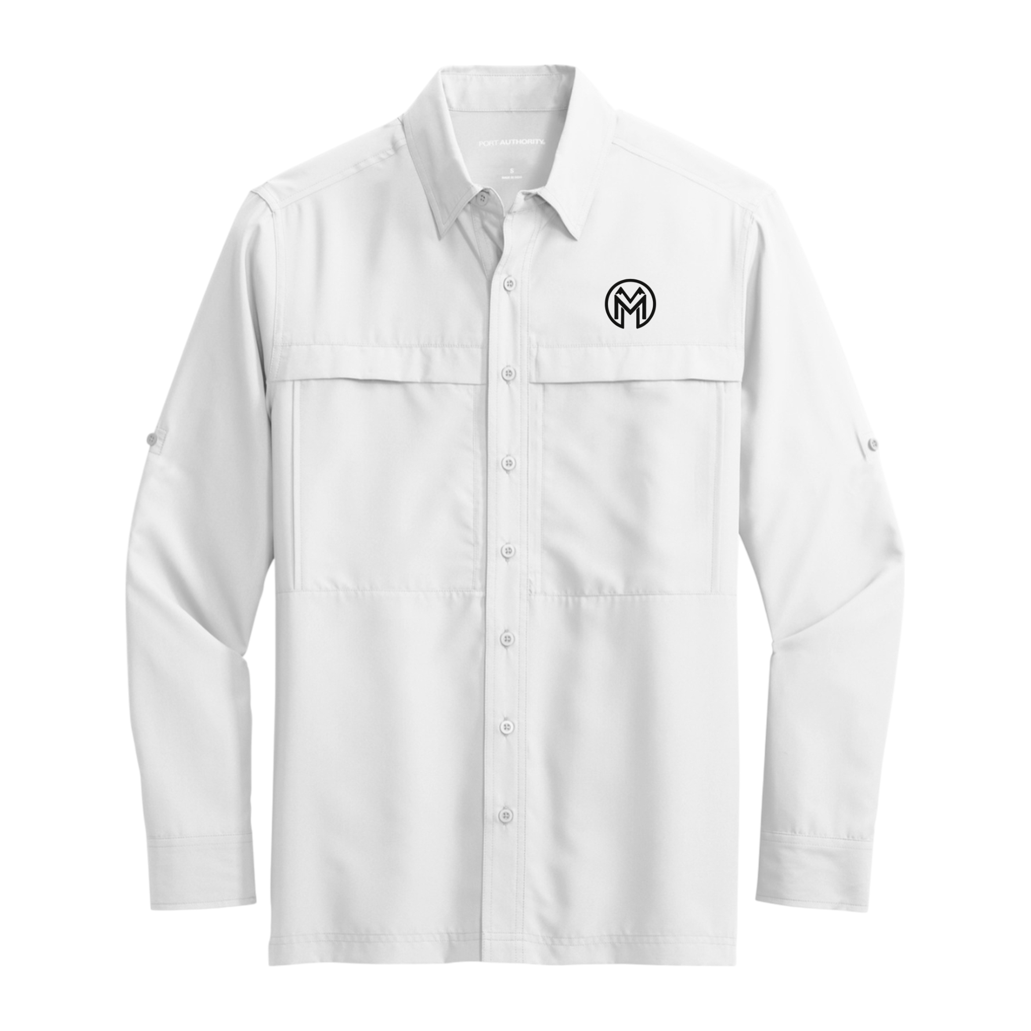 Montenégra X Port Authority® Men's Long Sleeve Shirt - Silky White and Black Printify