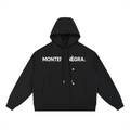 Montenégra Boxy Button Placket Hoodie - Premium Black and White - Montenégra