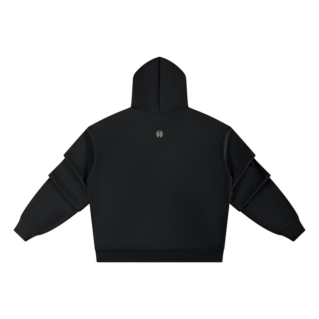 ruched,sleeves,long,hoodie,unisex