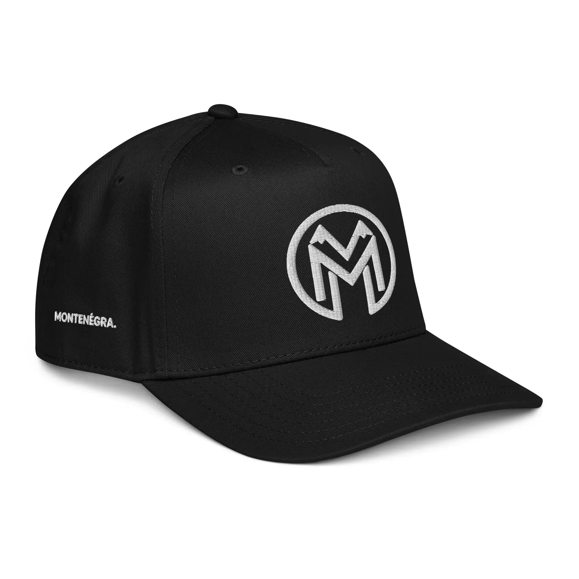 5 panel cap - Premium Black and White - Montenégra