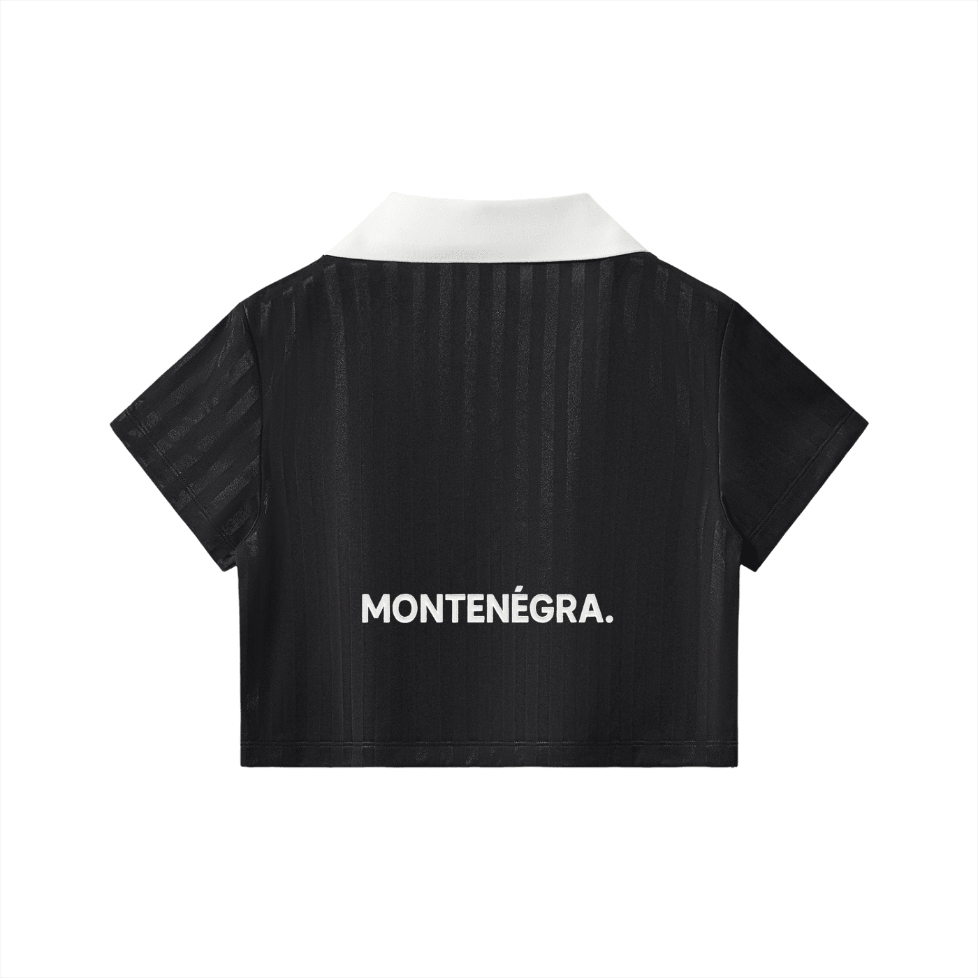 Contrast Collar Striped Cropped Jersey - Montenégra