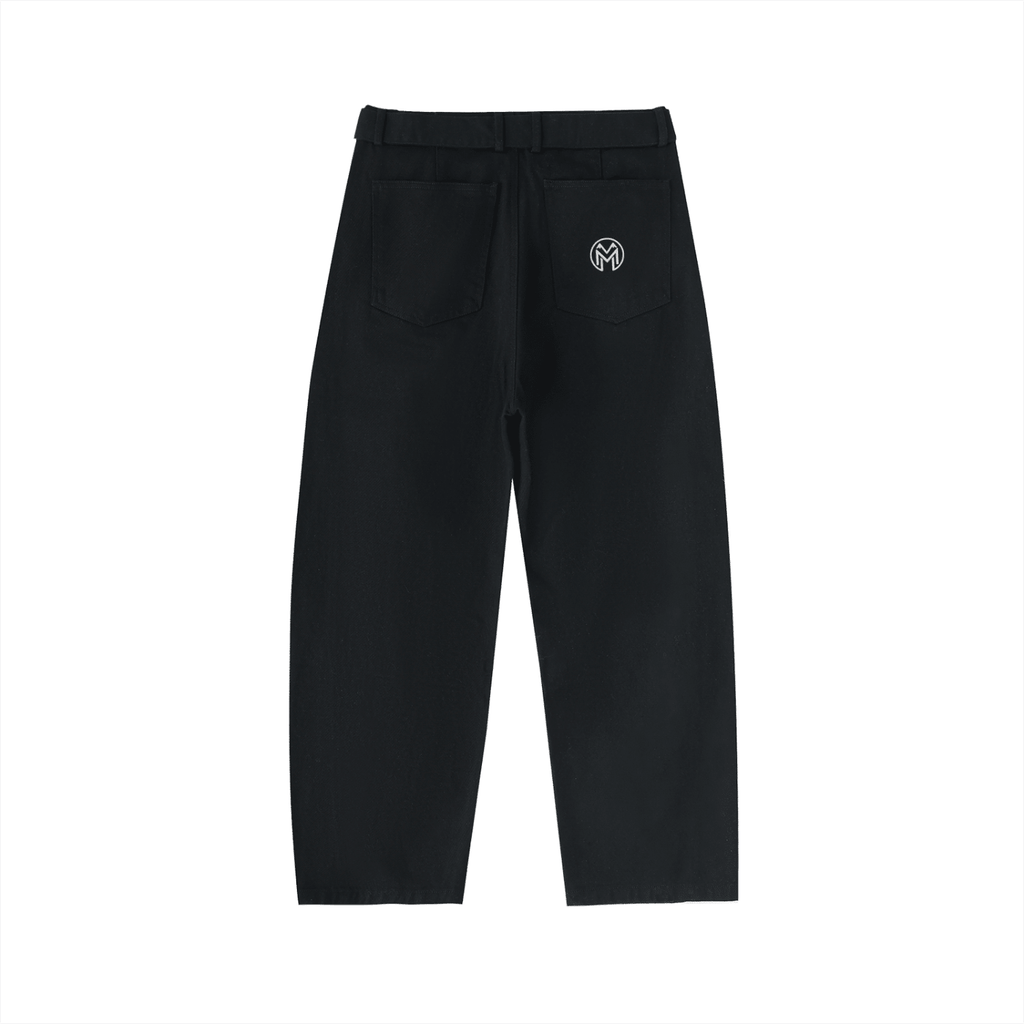 Montenégra Belted Barrel - leg Chino Pants - Premium Black - Montenégra