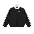 Montenégra Contrast Side Stripe Fleece Track Jacket - Premium Black and White - Montenégra