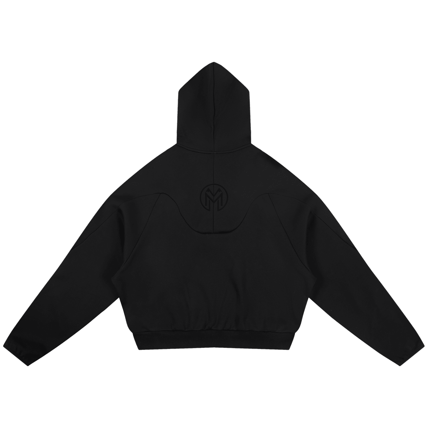 Montenégra Curved Panel Raglan Hoodie - Double Black - Montenégra