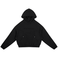 Montenégra Curved Panel Raglan Hoodie - Double Black - Montenégra