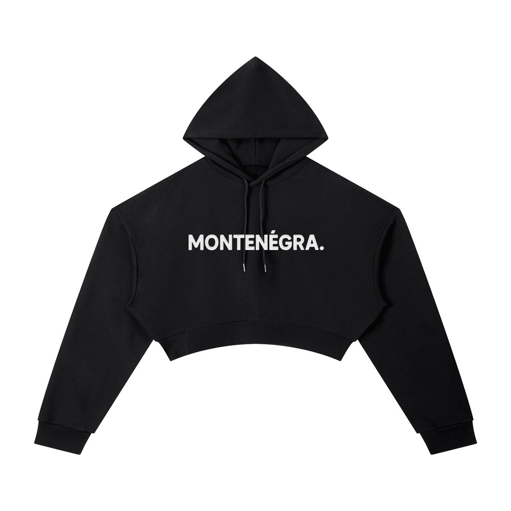 Montenégra Essential Cropped Hoodie - Premium Black and White - Montenégra