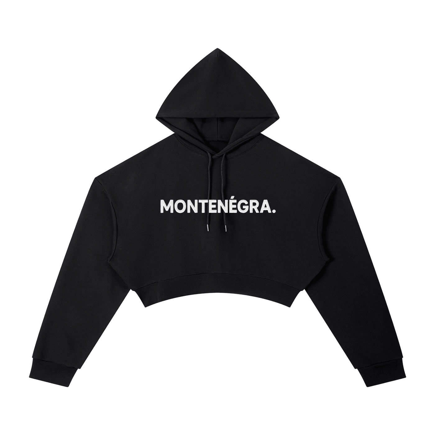 Montenégra Essential Cropped Hoodie - Premium Black and White - Montenégra