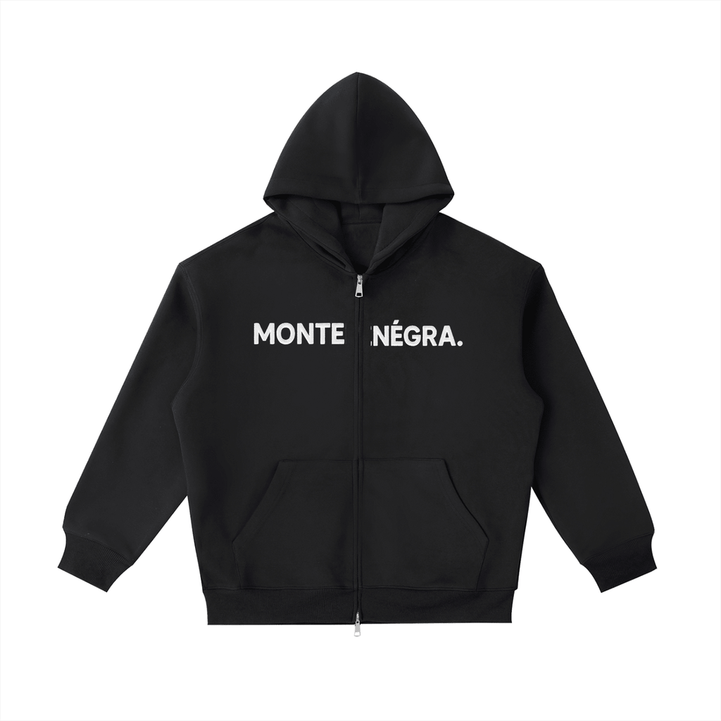 Montenégra Essential Heavyweight Pocket Hoodie - Premium Black and White - Montenégra