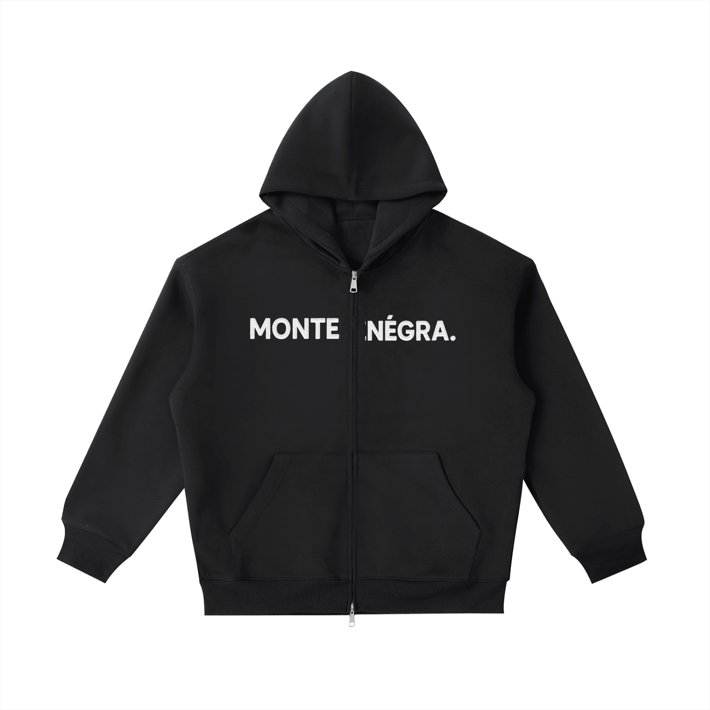 Montenégra Essential Heavyweight Pocket Hoodie - Premium Black and White - Montenégra