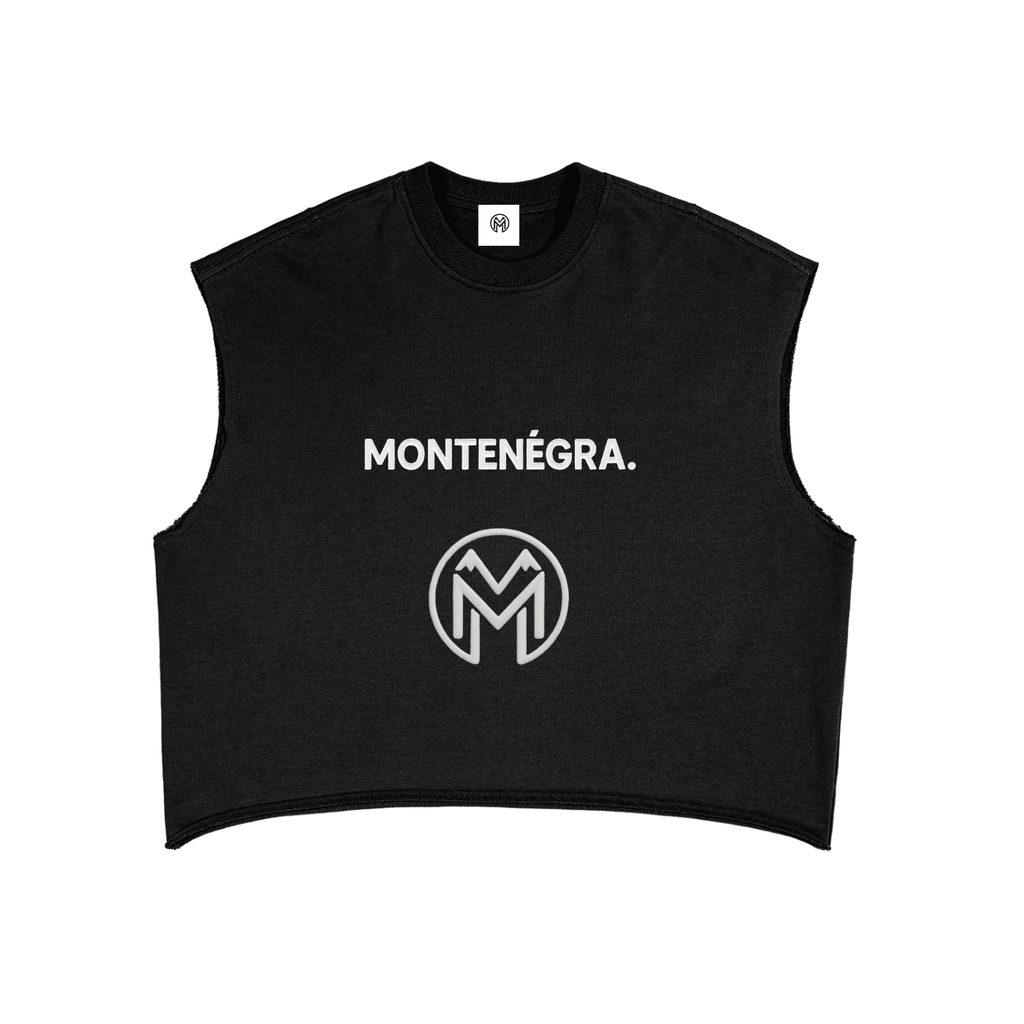 Montenégra French Terry Boxy Tank Top - Premium Black and White - Montenégra