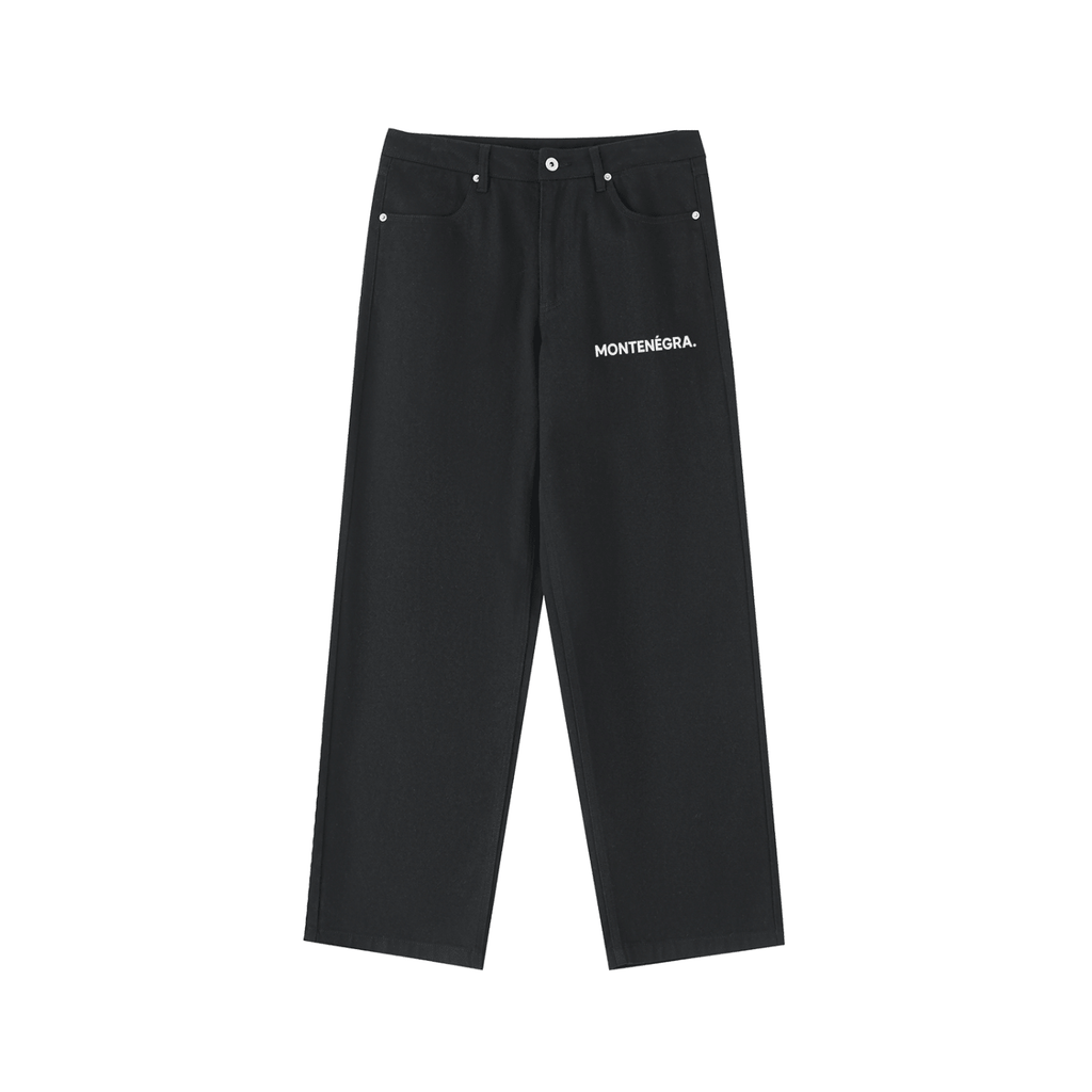 Montenégra Heavyweight Cotton Straight - Leg Pants - Premium Black and White - Montenégra