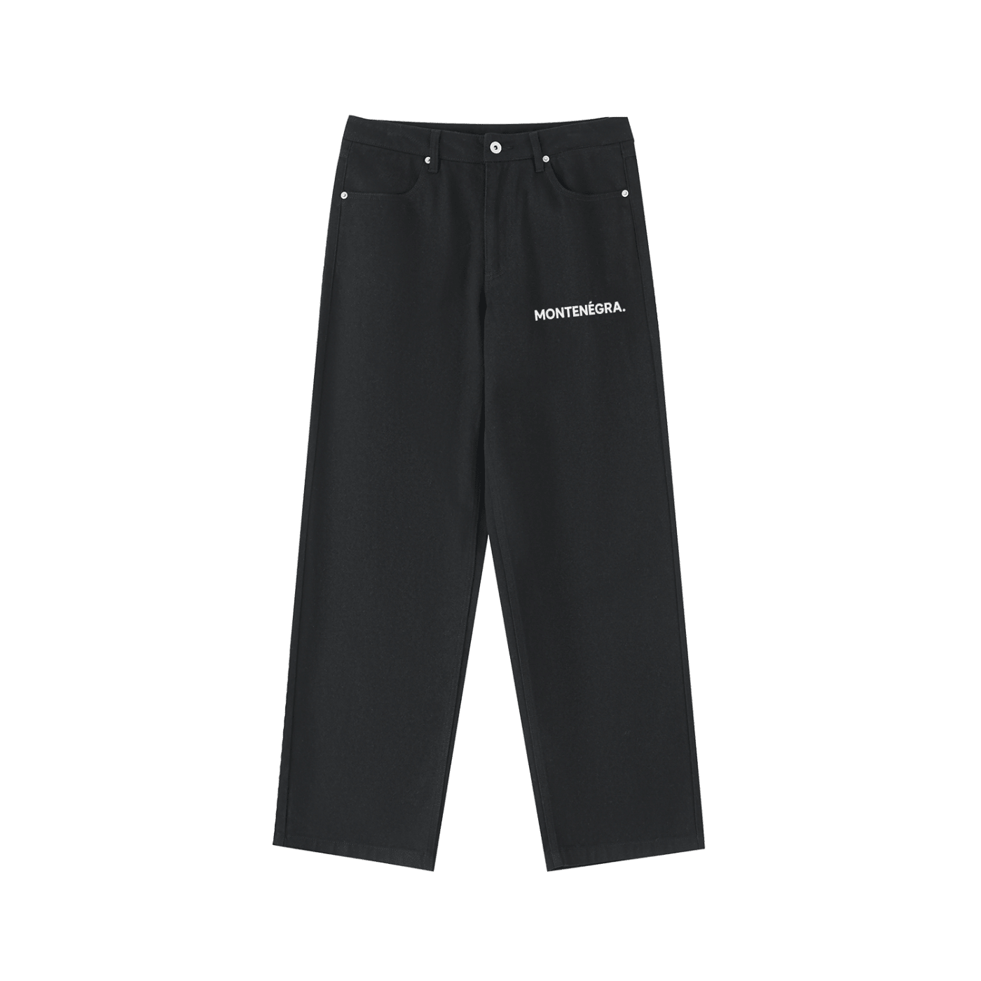 Montenégra Heavyweight Cotton Straight - Leg Pants - Premium Black and White - Montenégra