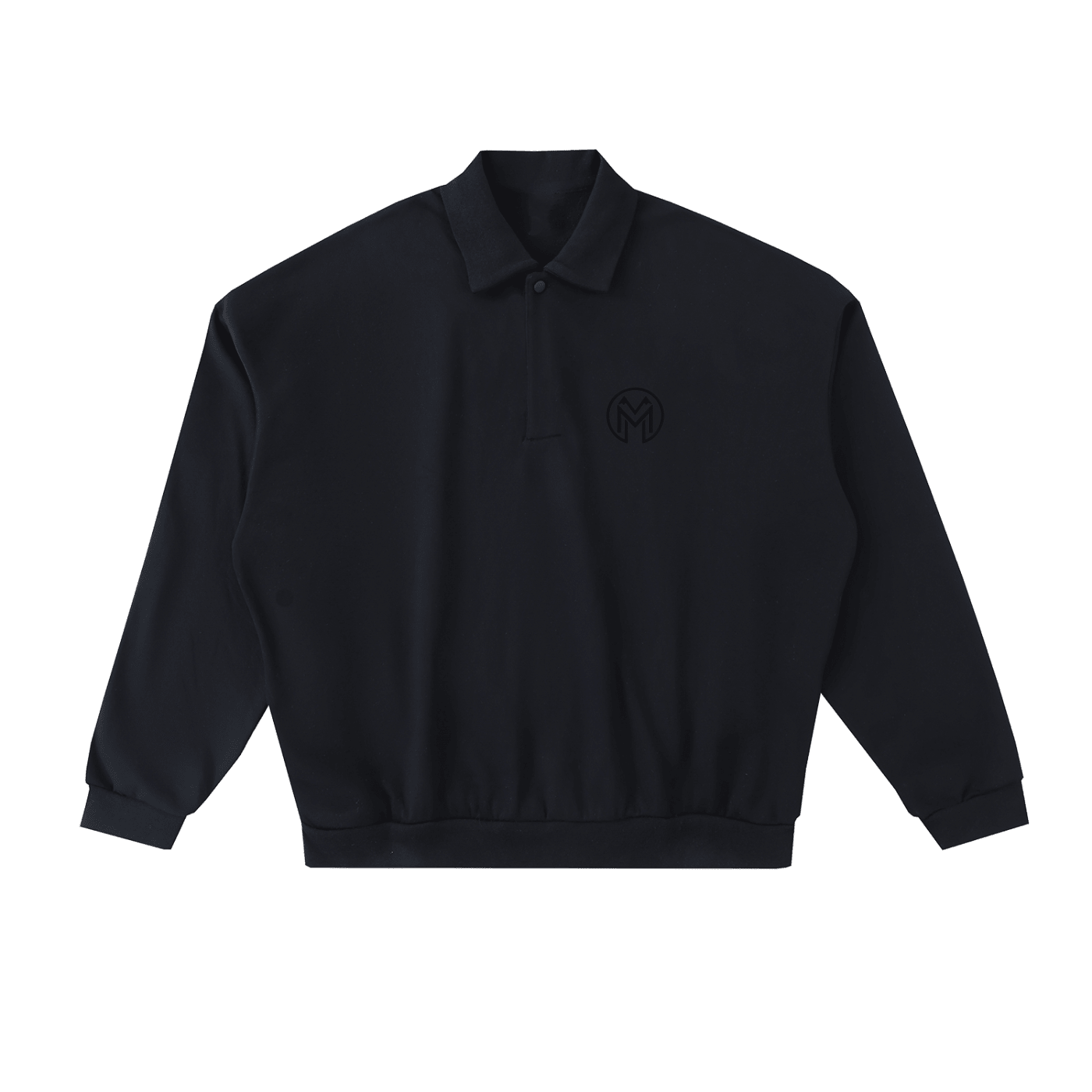 Montenégra Heavyweight Fleece Polo Sweatshirt - Premium Black - Montenégra