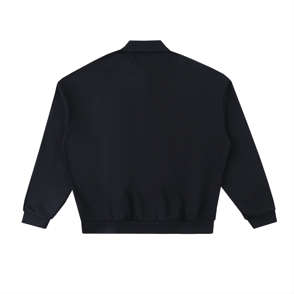 Montenégra Heavyweight Fleece Polo Sweatshirt - Premium Black - Montenégra