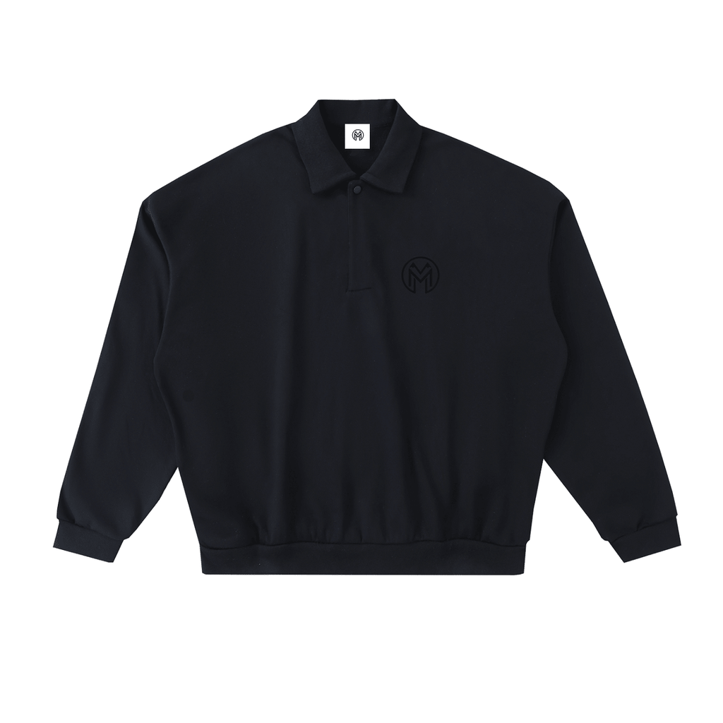 Montenégra Heavyweight Fleece Polo Sweatshirt - Premium Black - Montenégra