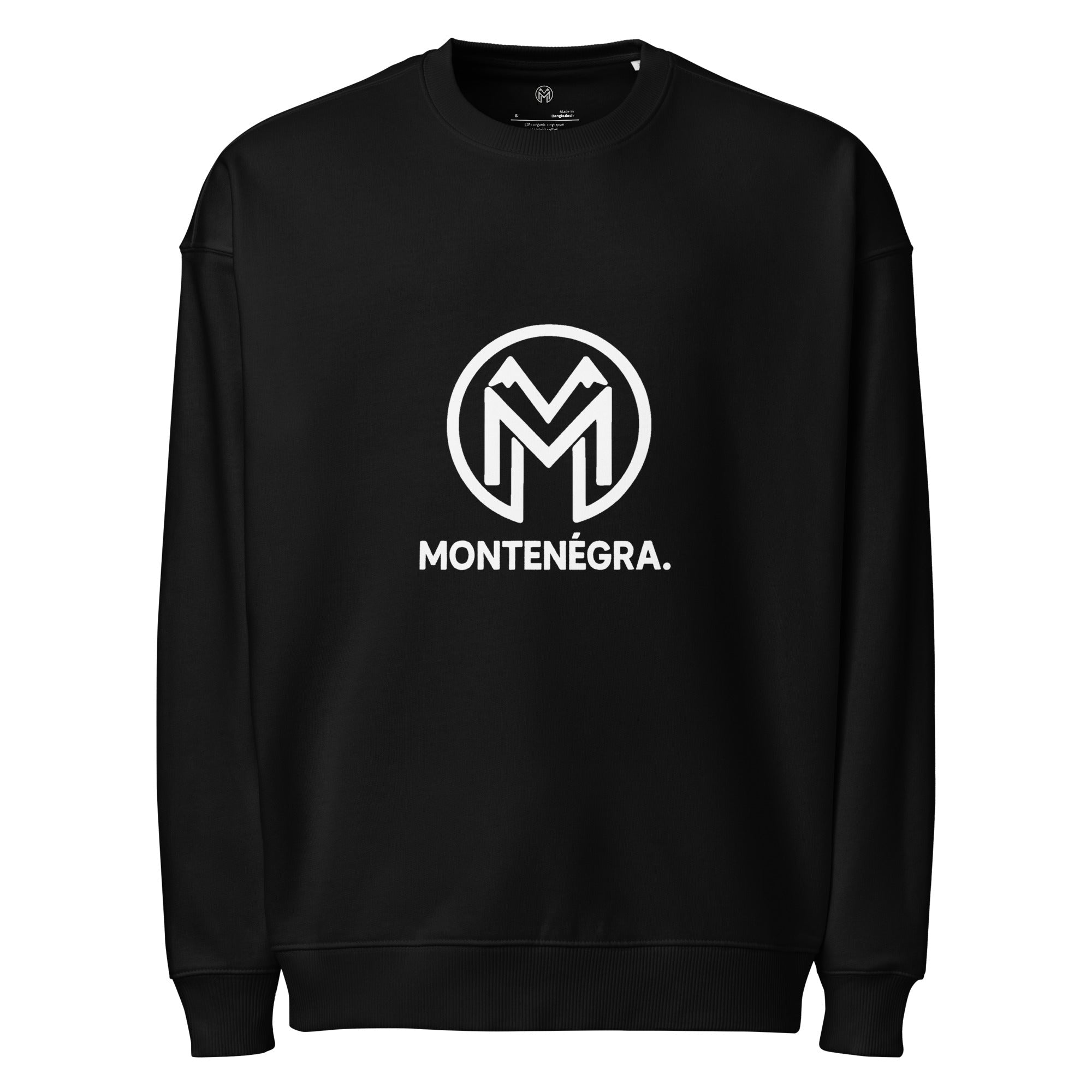 Montenégra Large Print organic oversized sweatshirt - Premium Black and White - Montenégra