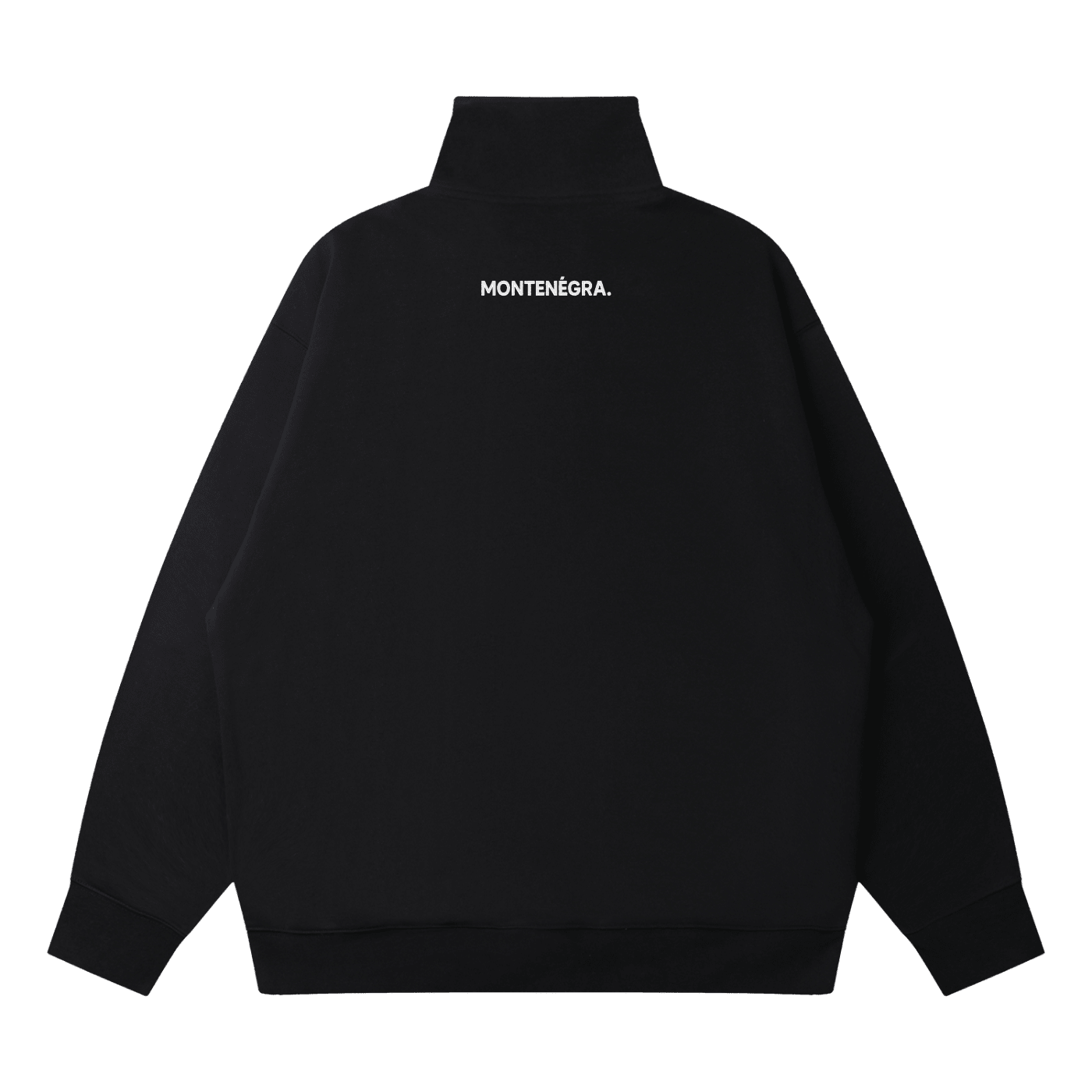 Montenégra Quarter - Zip Drop Shoulder Sweatshirt - Premium Black and white - Montenégra