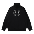 Montenégra Quarter - Zip Drop Shoulder Sweatshirt - Premium Black and white - Montenégra