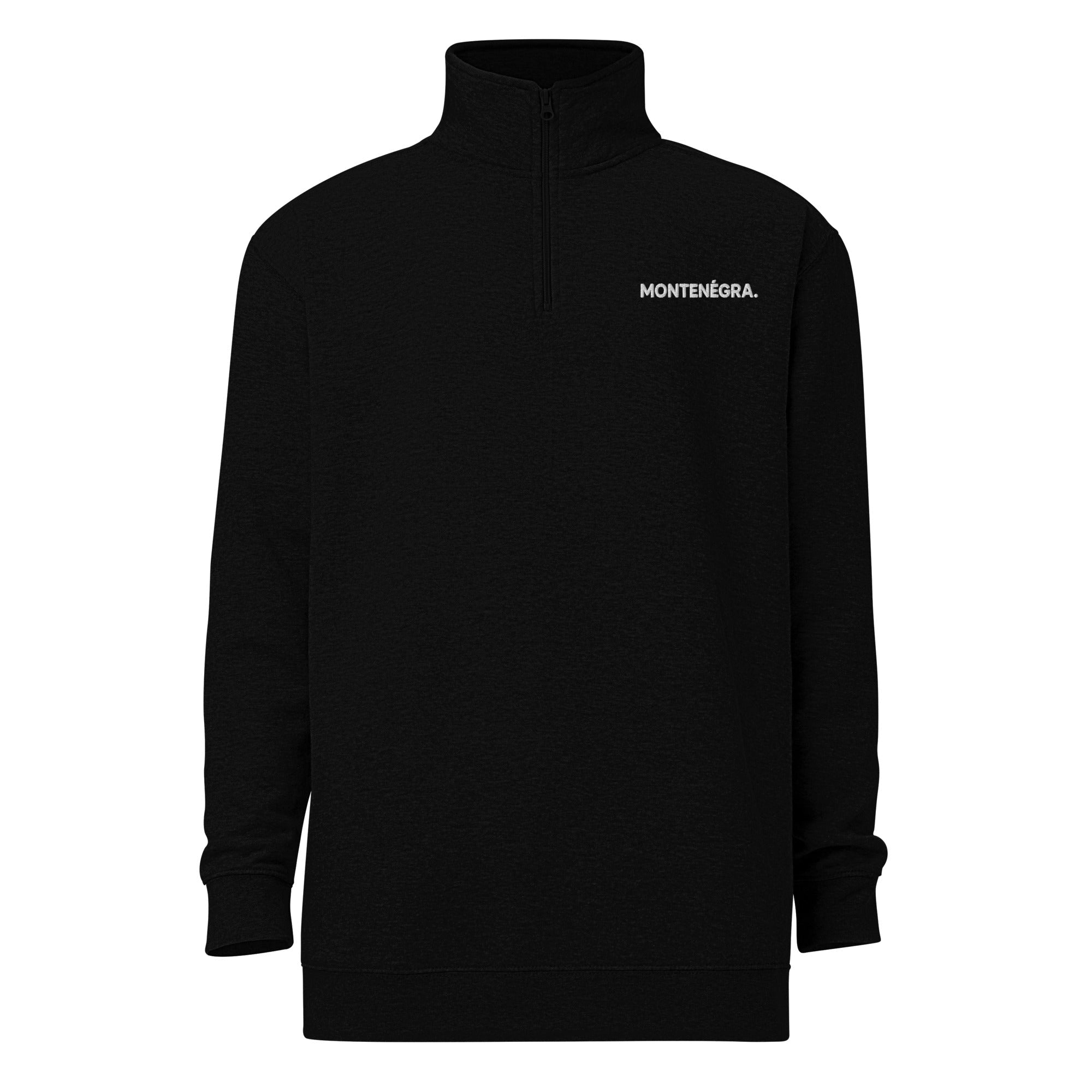 Montenégra Quarter Zip Fleece pullover - Premium Black and White - Montenégra