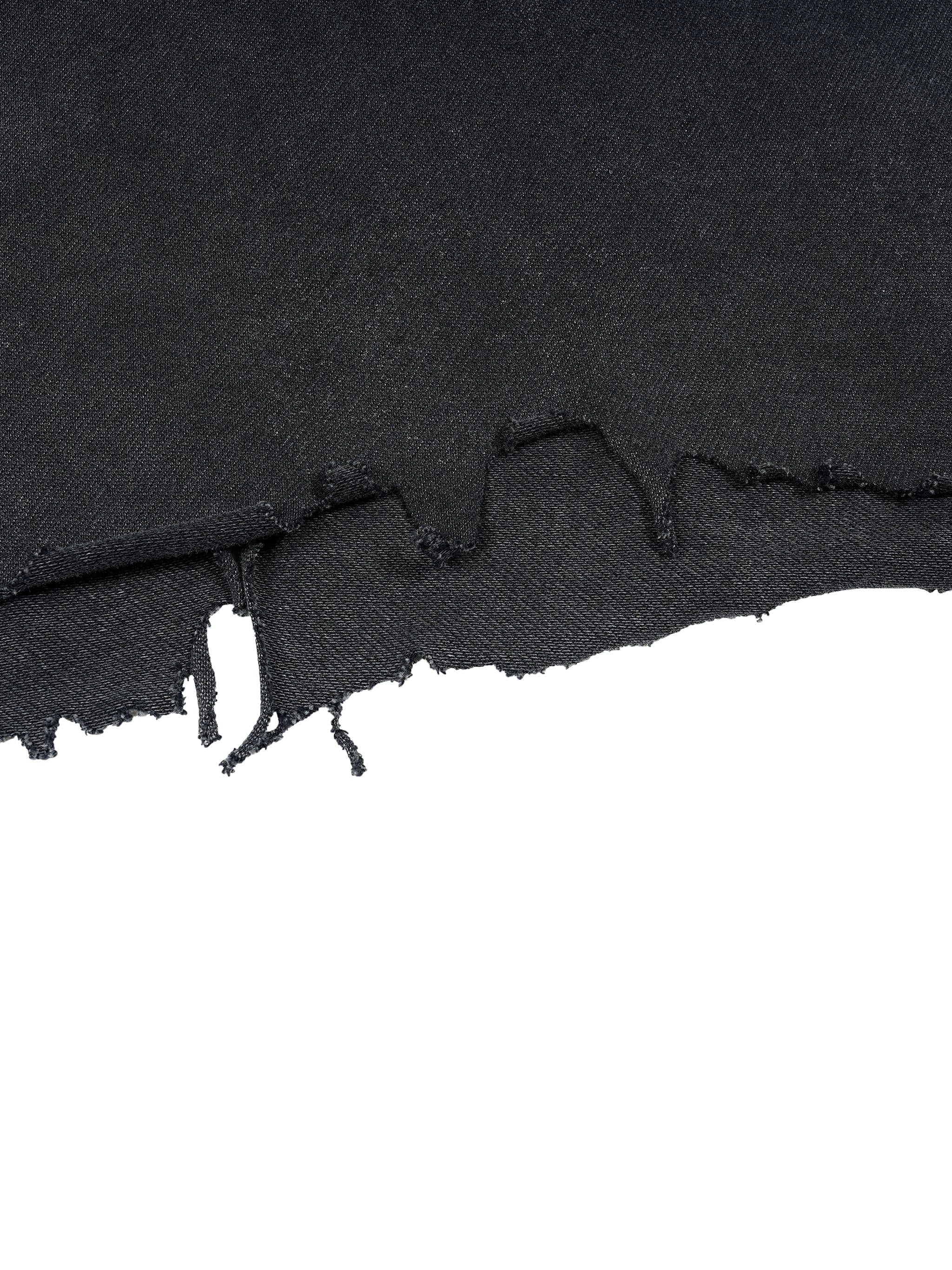 Montenégra Vintage Wash Boxy Distressed Hem T-Shirt - Washed Black and White - Montenégra