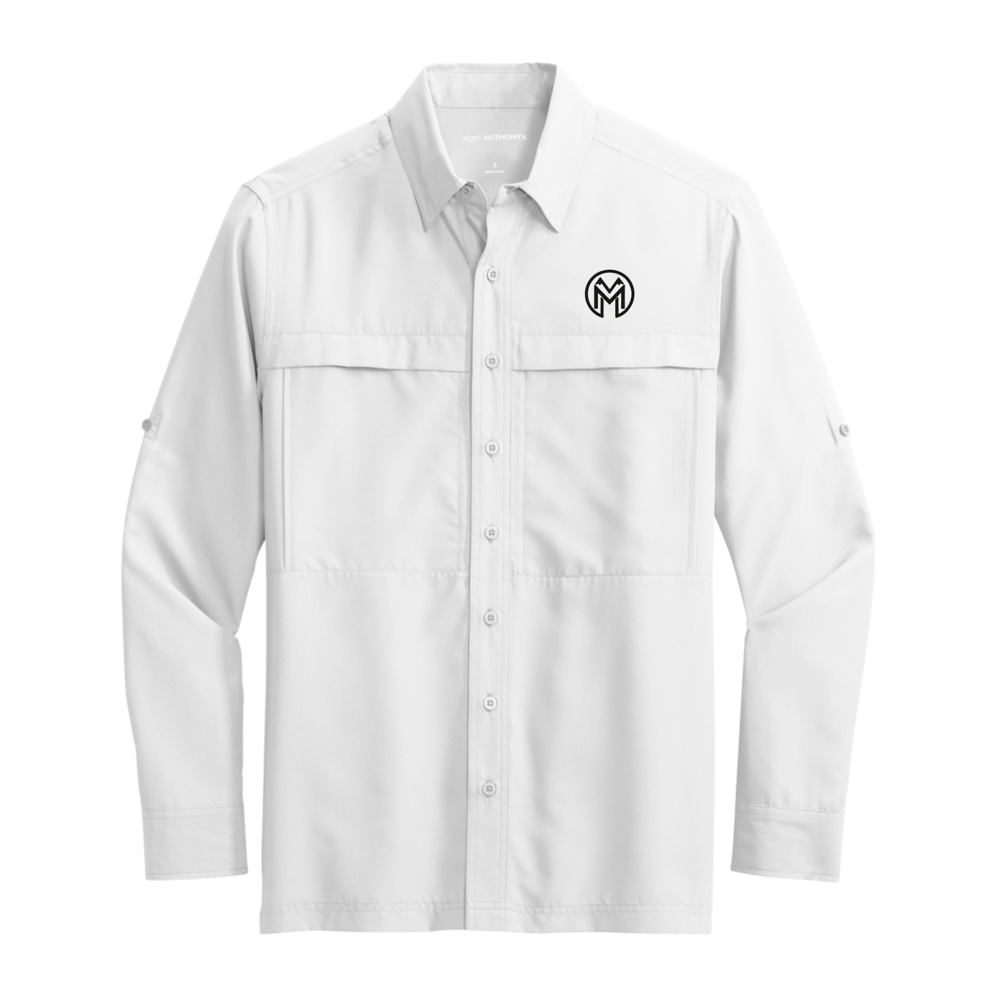 Montenégra X Port Authority® Men's Long Sleeve Shirt - Silky White and Black - Montenégra