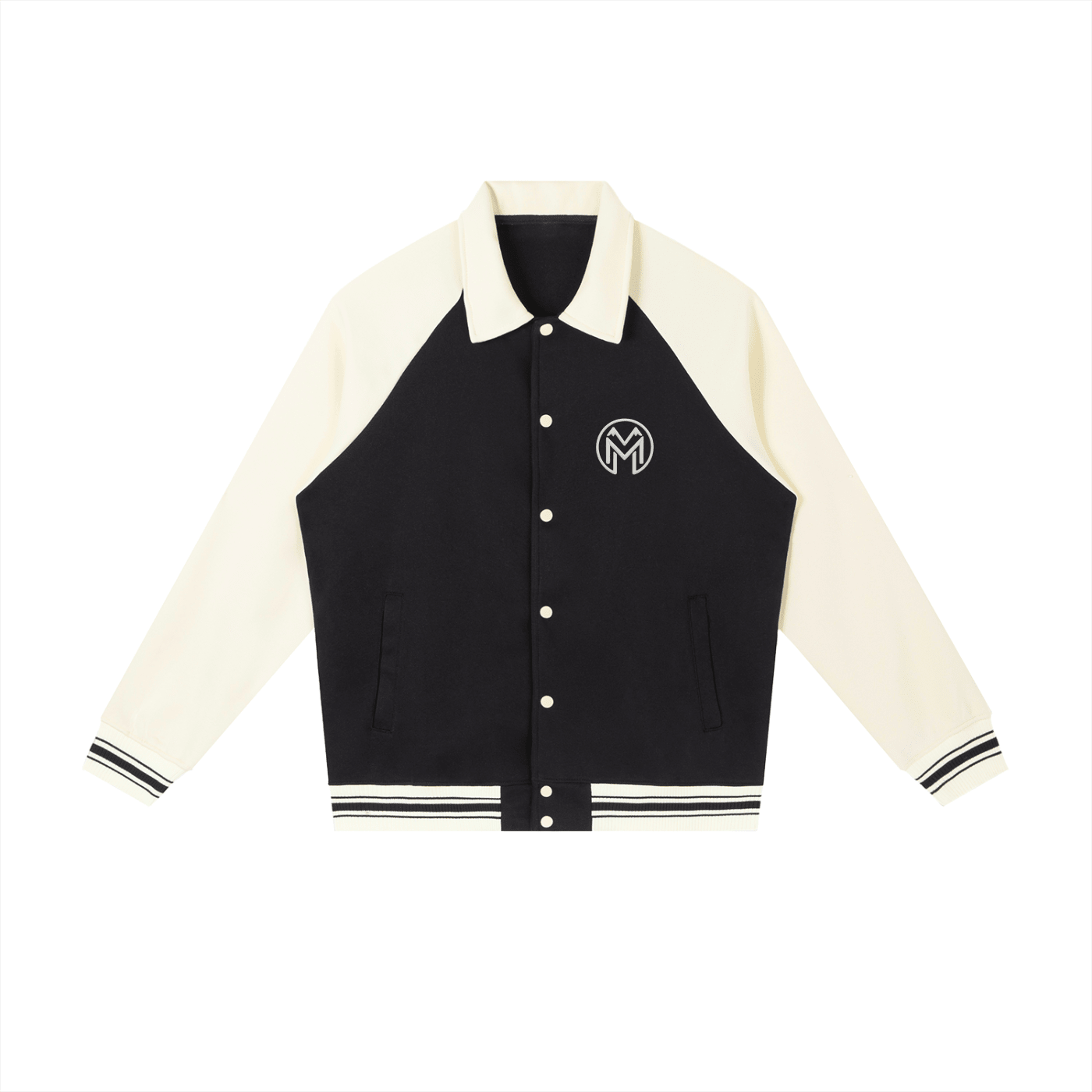 Montenégra X Raglan Sleeve Baseball Jacket - Premium Black and White - Montenégra